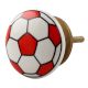 Red Football Pattern Ceramic Drawer Knob